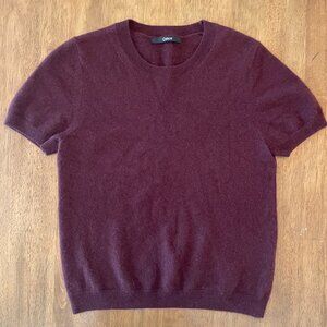 Quince Cashmere Tee, Burgundy, Size L
